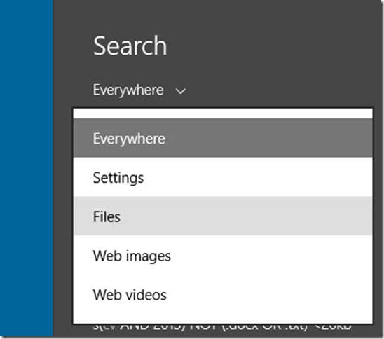 Advanced searching with Windows 8 Search