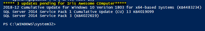windows updates PoSh